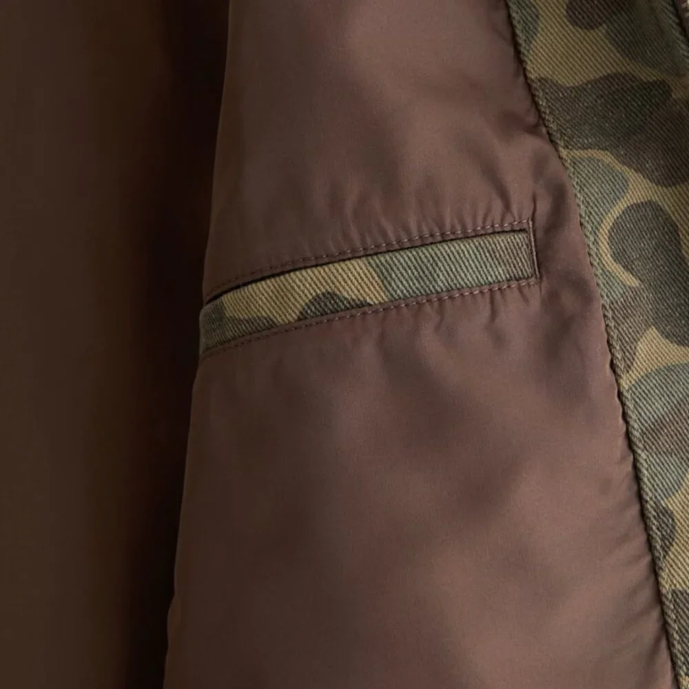 Abercrombie & Fitch Olive Camo Lightweight Cropped Zip Workwear Jacket, Large - Picture 2 of 8